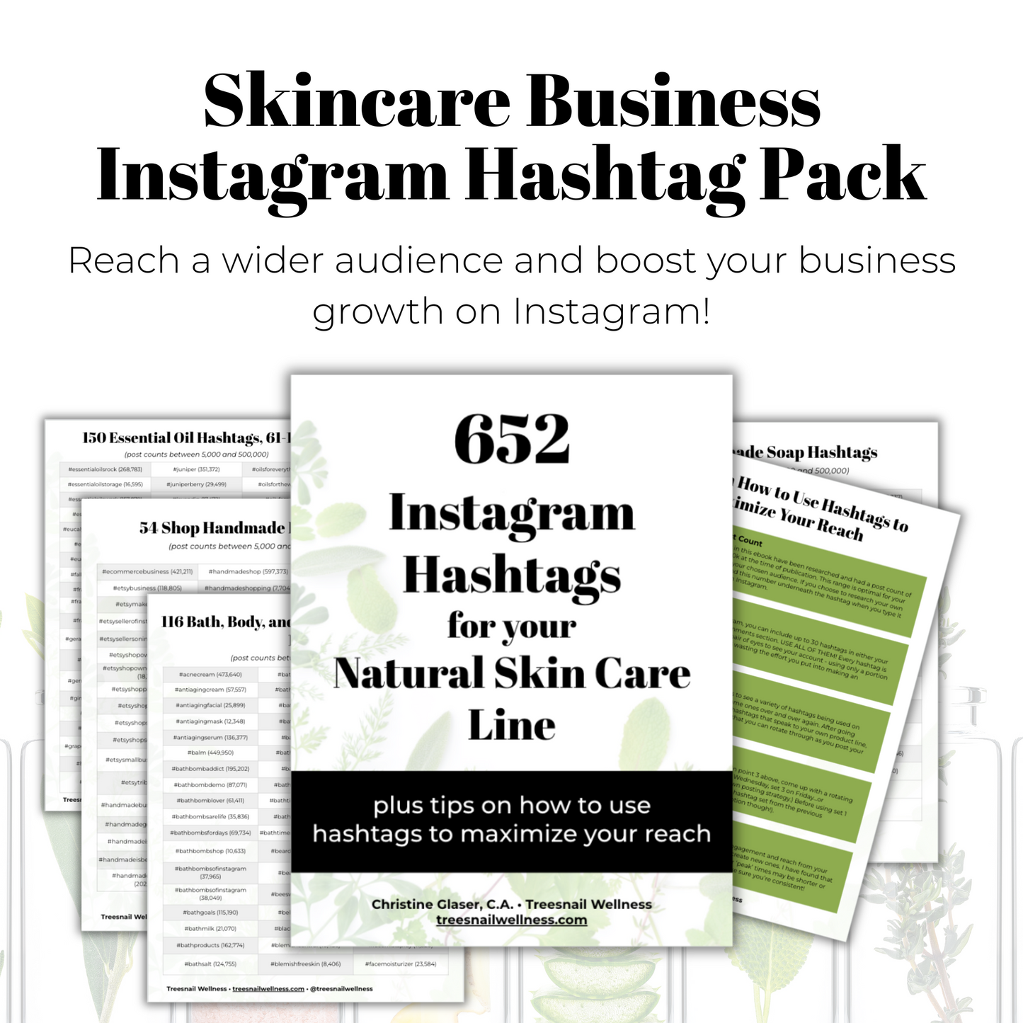 Skincare Business Instagram Hashtag Pack (PDF Download)