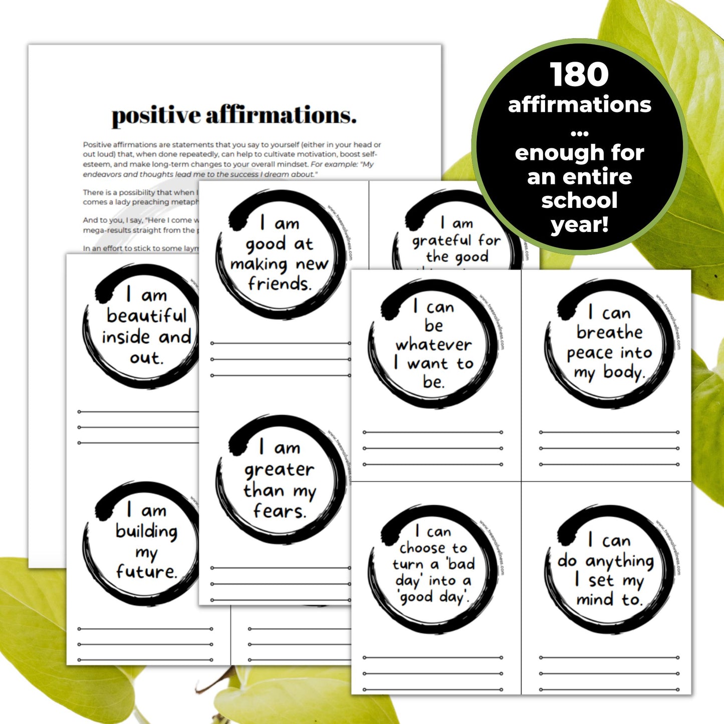 The Kids Affirmation Lunchbox Notes pack includes 180 affirmations - enough for an entire school year.
