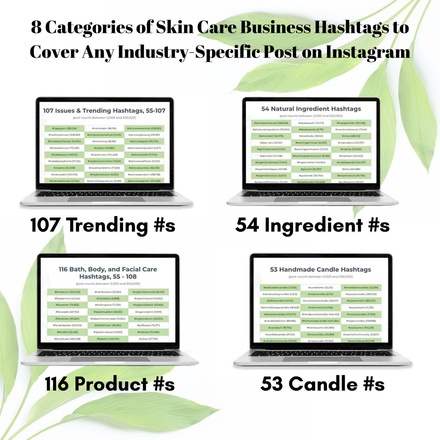 Skincare Business Instagram Hashtag Pack (PDF Download)