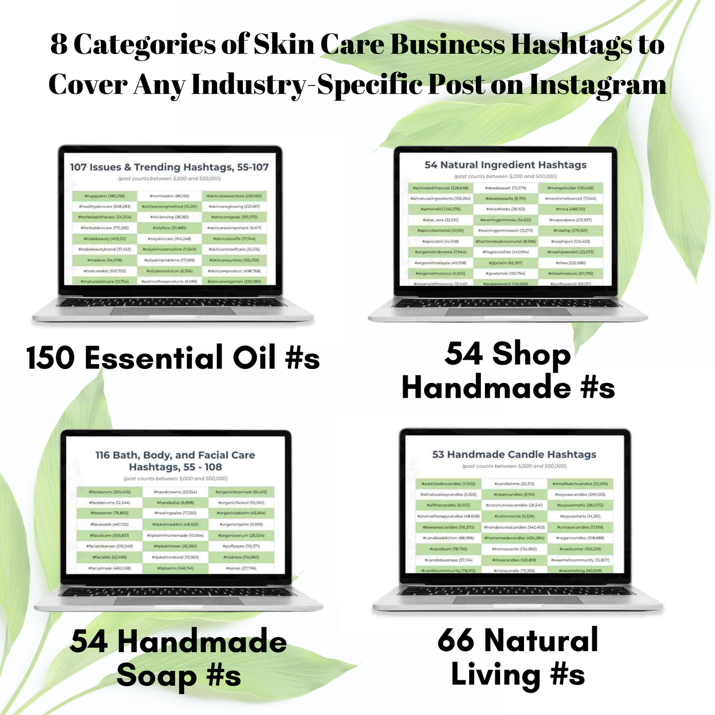 Skincare Business Instagram Hashtag Pack (PDF Download)