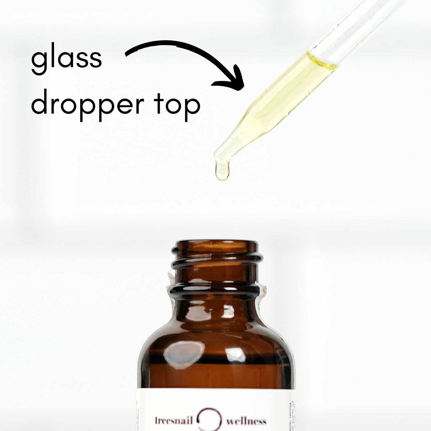 All Treesnail Wellness oils include a glass dropper top for easy application.