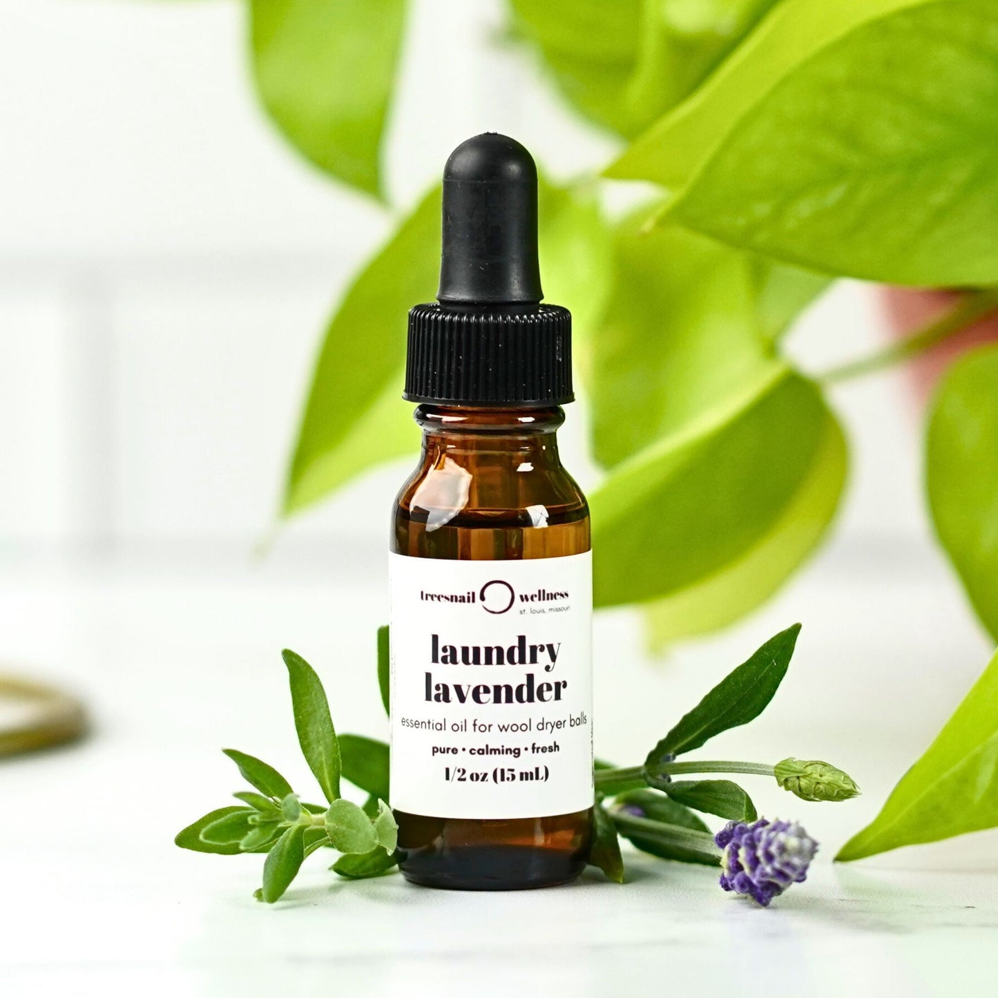 Laundry Lavender Essential Oil for use on Wool Dryer Balls by Treesnail Wellness for a natural fabric refresher.