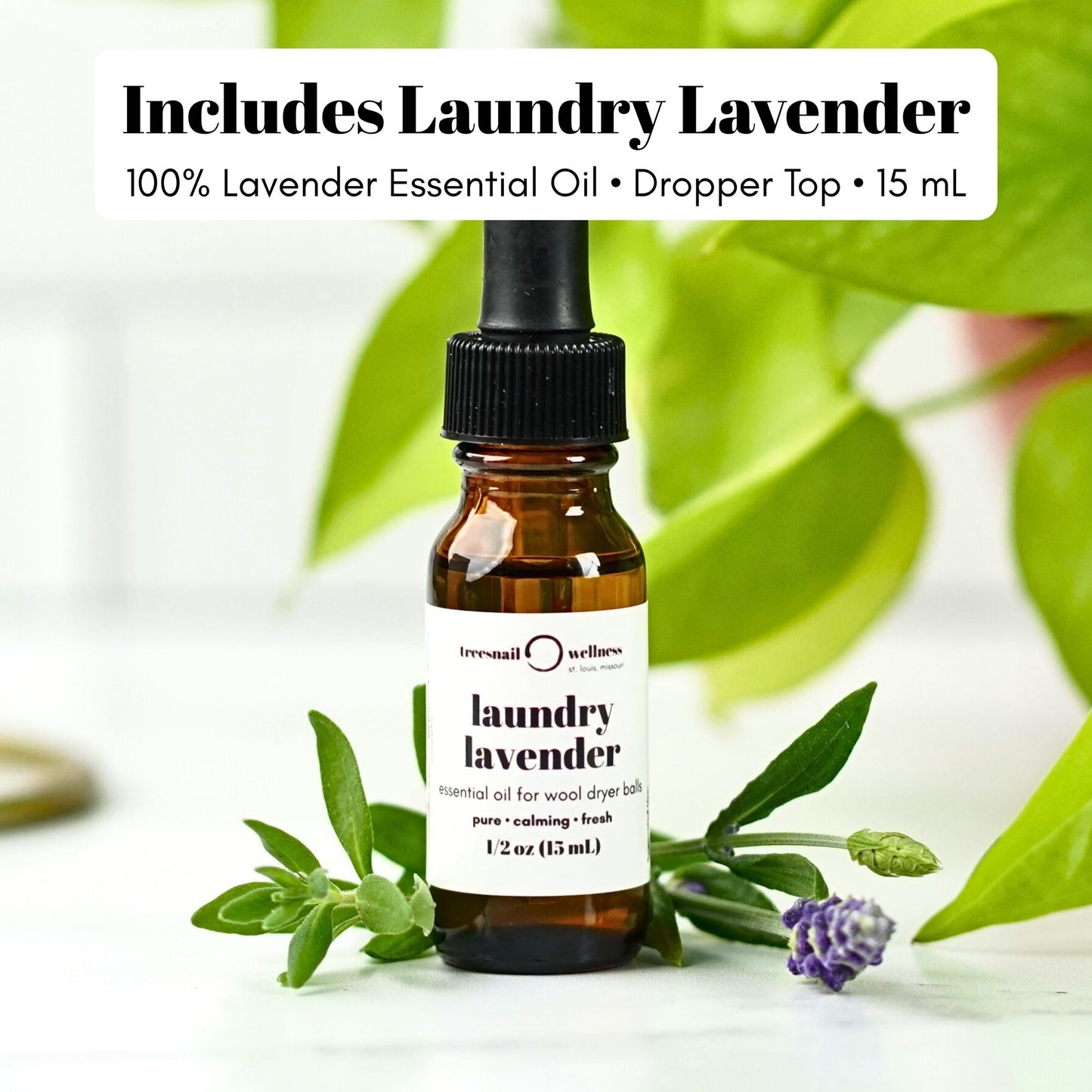 This natural laundry set includes 100% pure lavender essential oil in a convenience dropper top bottle for easy application on the dryer balls. Just 4 drops for fresh, natural fabric scent.