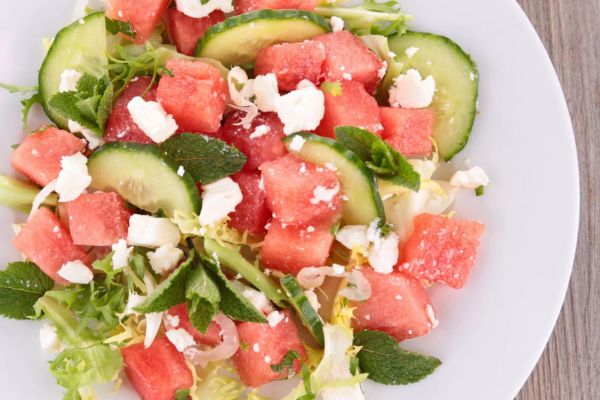 Watermelon Cucumber Salad with Mint Recipe (for Dry Skin)