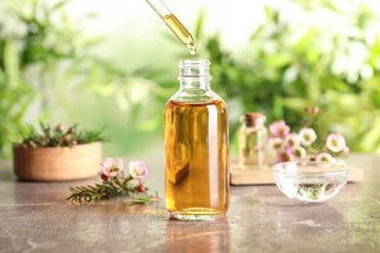 Oil Serum Bottle with plant and botanicals