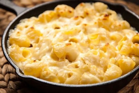 chickpea pasta in pumpkin puree and greek yogurt