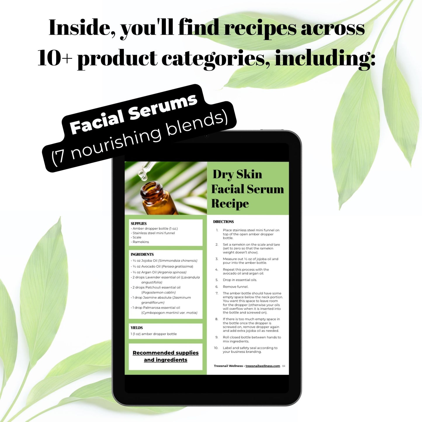 Natural Skincare Recipe Collection (Digital Download)