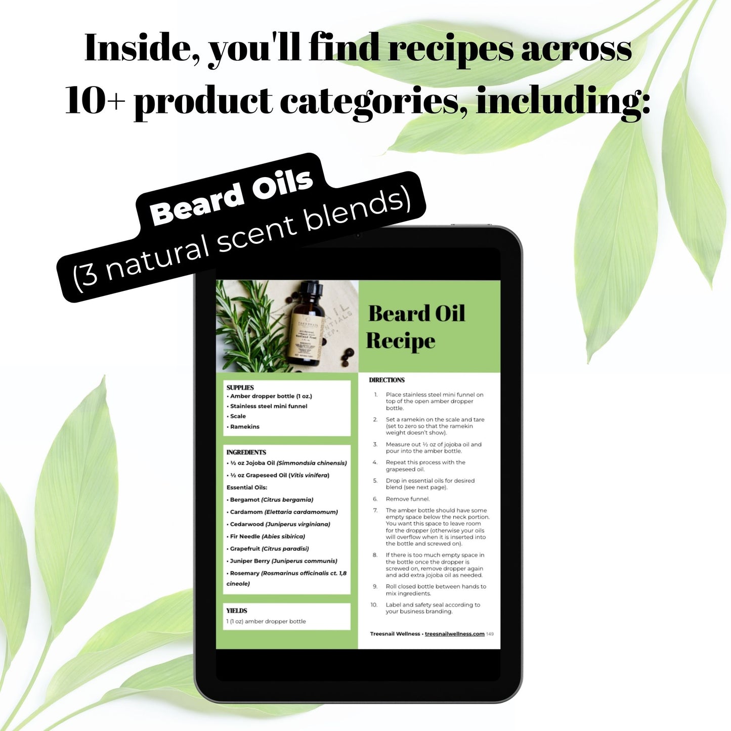 Natural Skincare Recipe Collection (Digital Download)