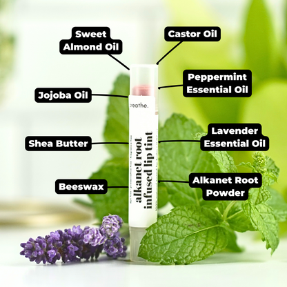 Alkanet Root Infused Lip Tint (Lavender + Peppermint)