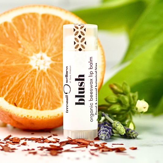 Blush natural lip balm .15 oz—ylang ylang, jasmine & sandalwood, small-batch classic twist-up