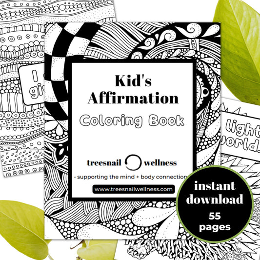 Printable Kids Affirmation Coloring Book by Treesnail Wellness