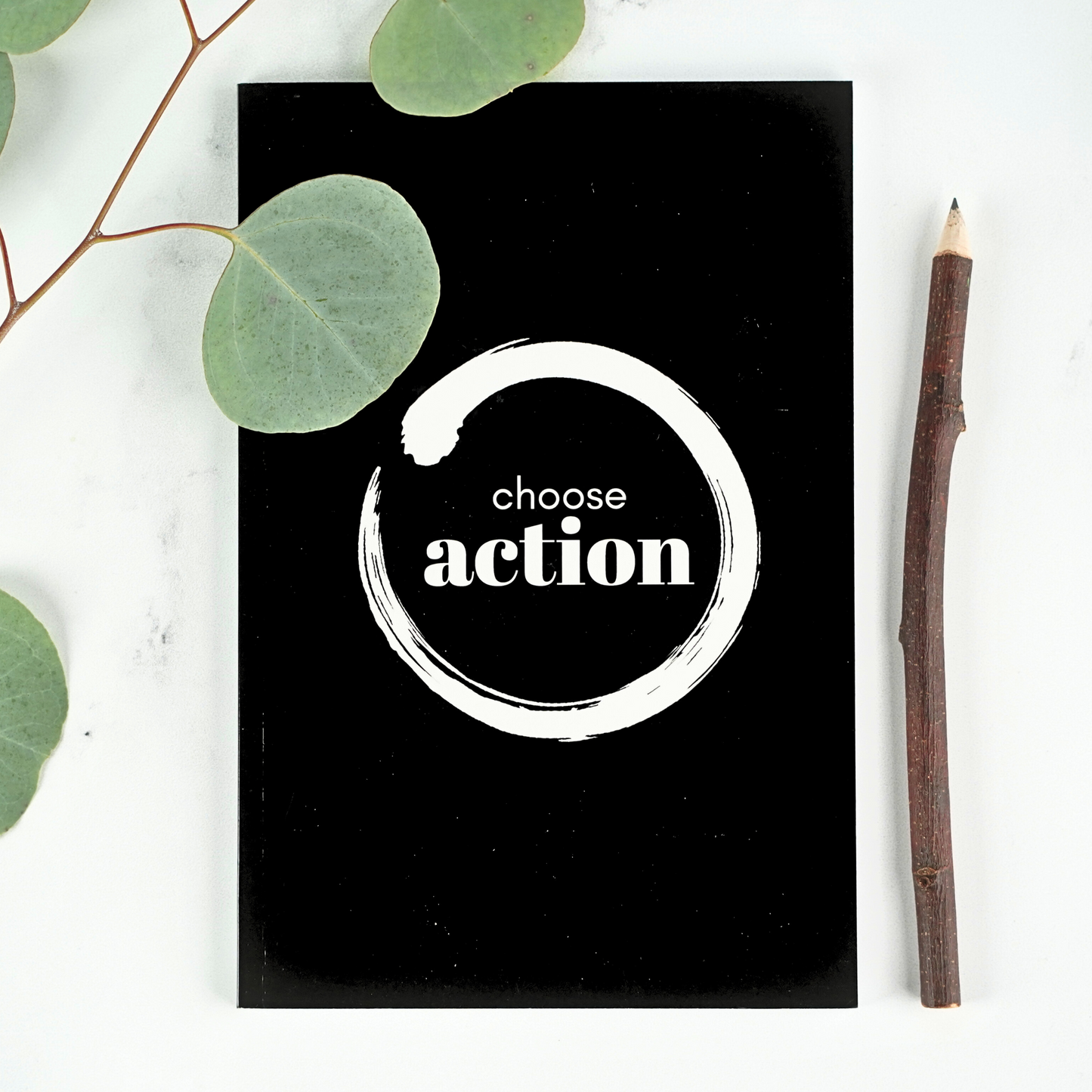 'Choose Action' Affirmation Notebook (White or Black)