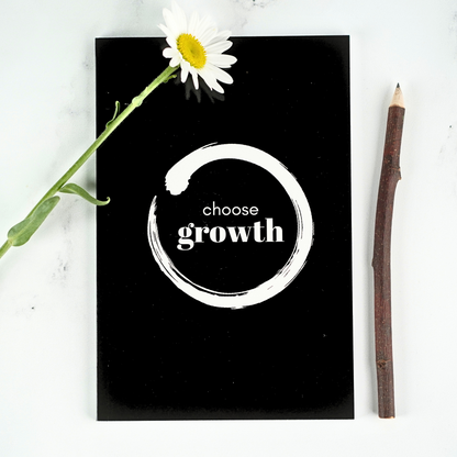 'Choose Growth' Affirmation Notebook (White or Black)