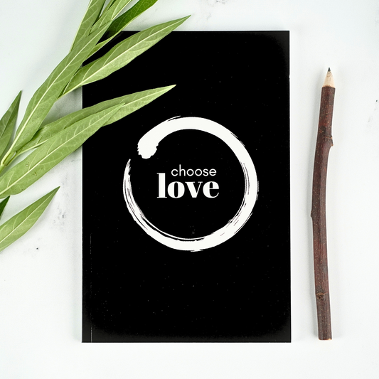 The Choose Love Affirmation Notebook by Treesnail Wellness.