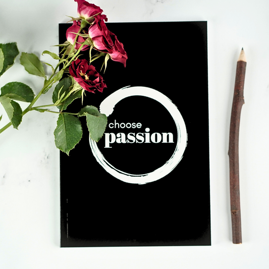 The Choose Passion Affirmation Notebook by Treesnail Wellness.