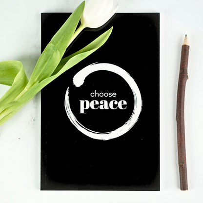 'Choose Peace' Affirmation Notebook (White or Black)