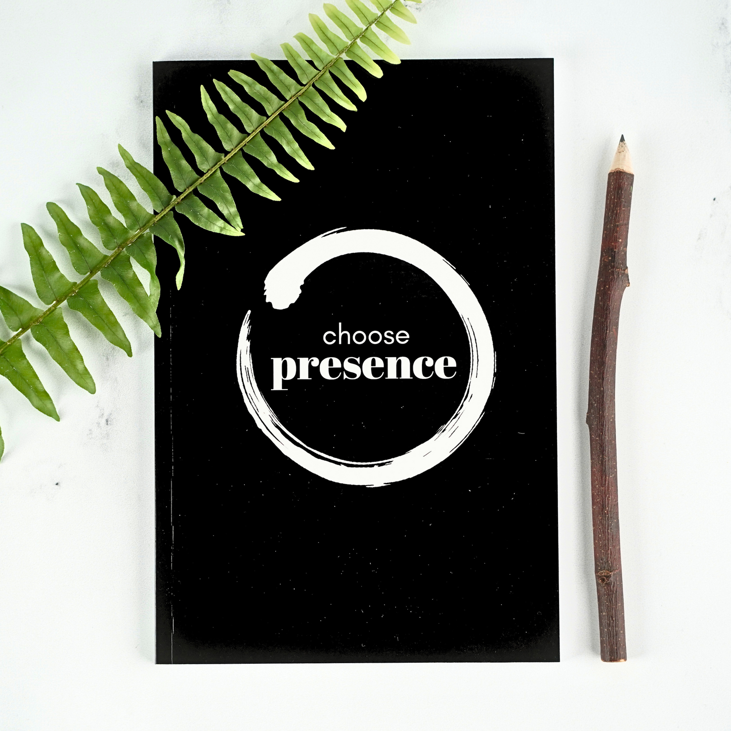 The Choose Presence Affirmation Notebook by Treesnail Wellness.