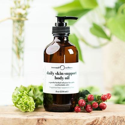 Daily Skin Support Body Oil – Natural Herbal Infusion for Calm, Comfortable Skin