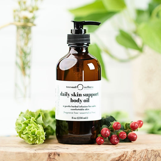 Daily Skin Support Body Oil – Natural Herbal Infusion for Calm, Comfortable Skin