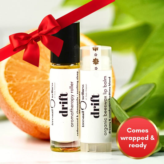 Drift Aromatherapy Roller + Organic Lip Balm (.15 oz) • Bedtime Gift Set