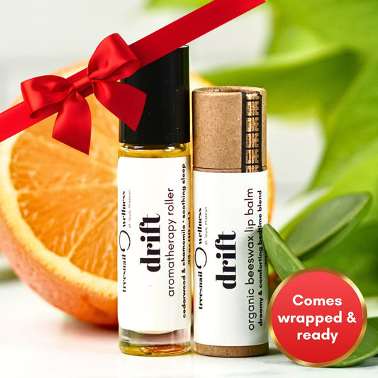 Drift Aromatherapy Roller + Organic Lip Balm (.30 oz) • Bedtime Blend Gift Set