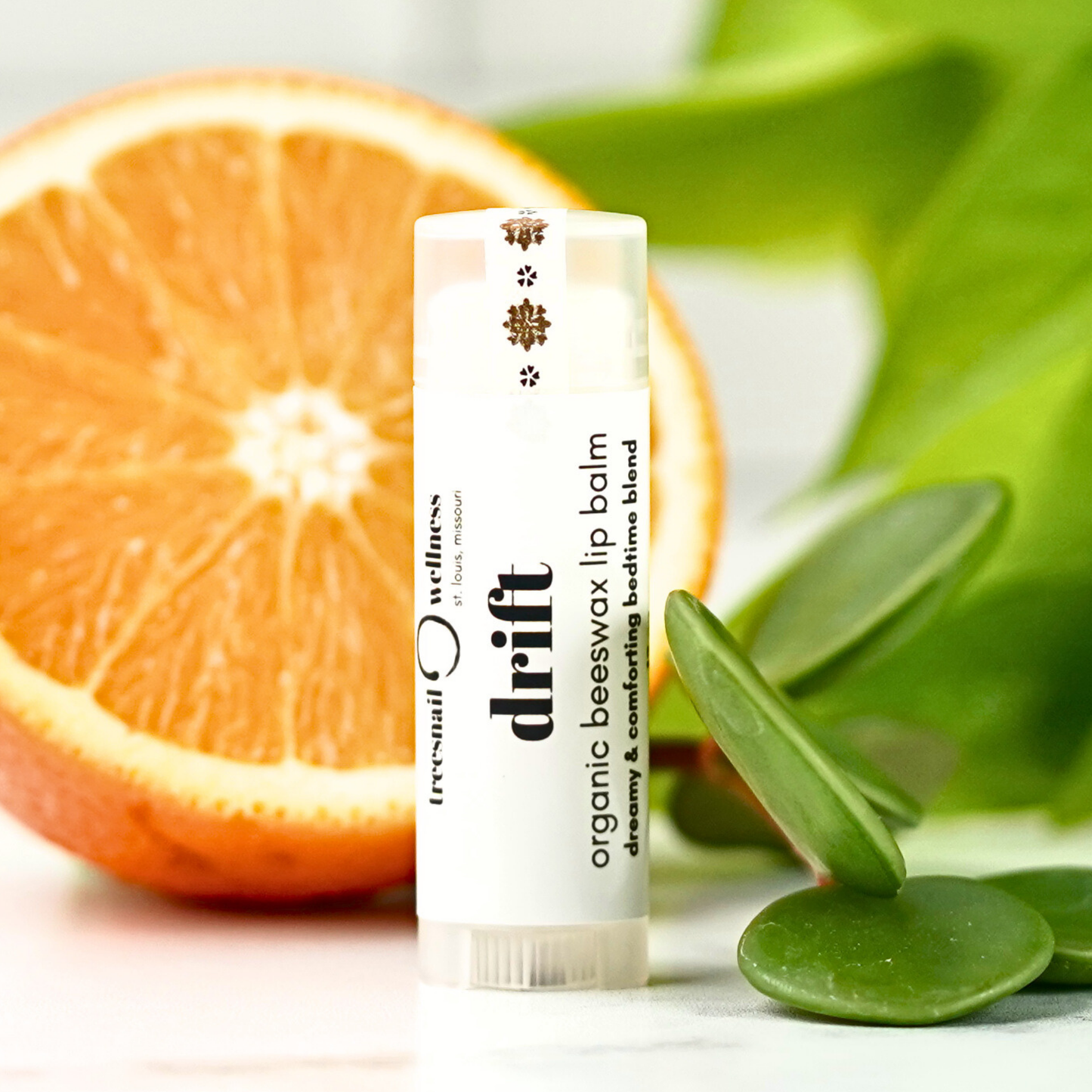 Drift bedtime lip balm .15 oz plastic twist-up—lavender, chamomile, cedarwood, anise, orange