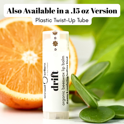 Drift bedtime lip balm .15 oz plastic twist-up—lavender, chamomile, cedarwood, anise, orange