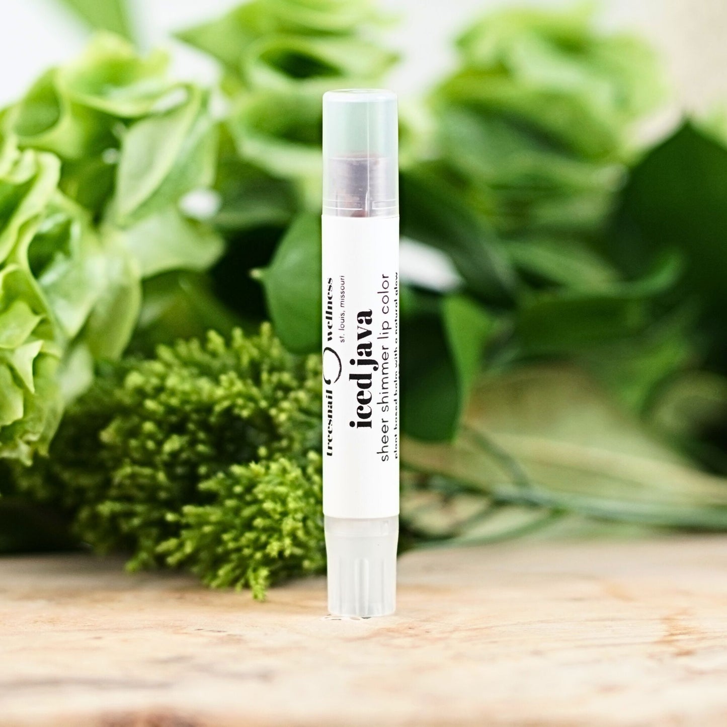 Iced Java Lip Shimmer • Sheer Copper Brown Botanical Lip Balm (.07 oz)