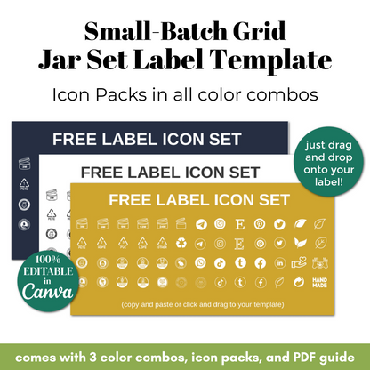 Free label icon set with color combos for jar set label template