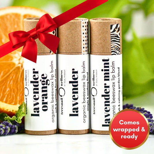 Organic Lavender Lip Balm Trio (.30 oz) • Gift Set