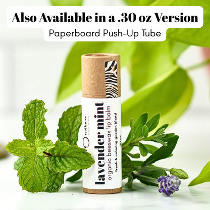 Lavender Mint natural lip balm .15 oz plastic twist-up—peppermint + lavender, small-batch