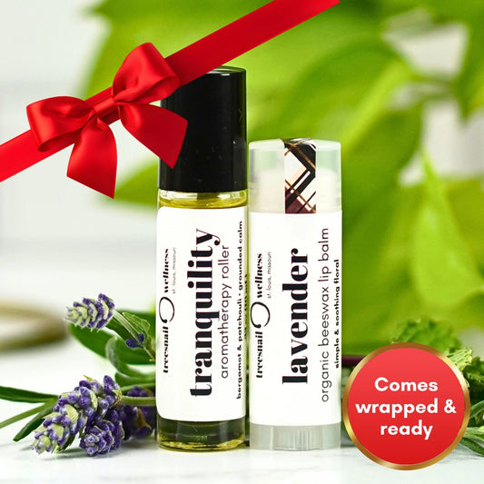 Aromatherapy Roller + Organic Lip Balm (.15 oz) • Mix and Match Gift Set