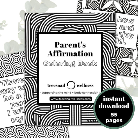 Affirmation Coloring Book for Parents • Geometric Pattern Coloring Sheets (55 Page PDF Download)