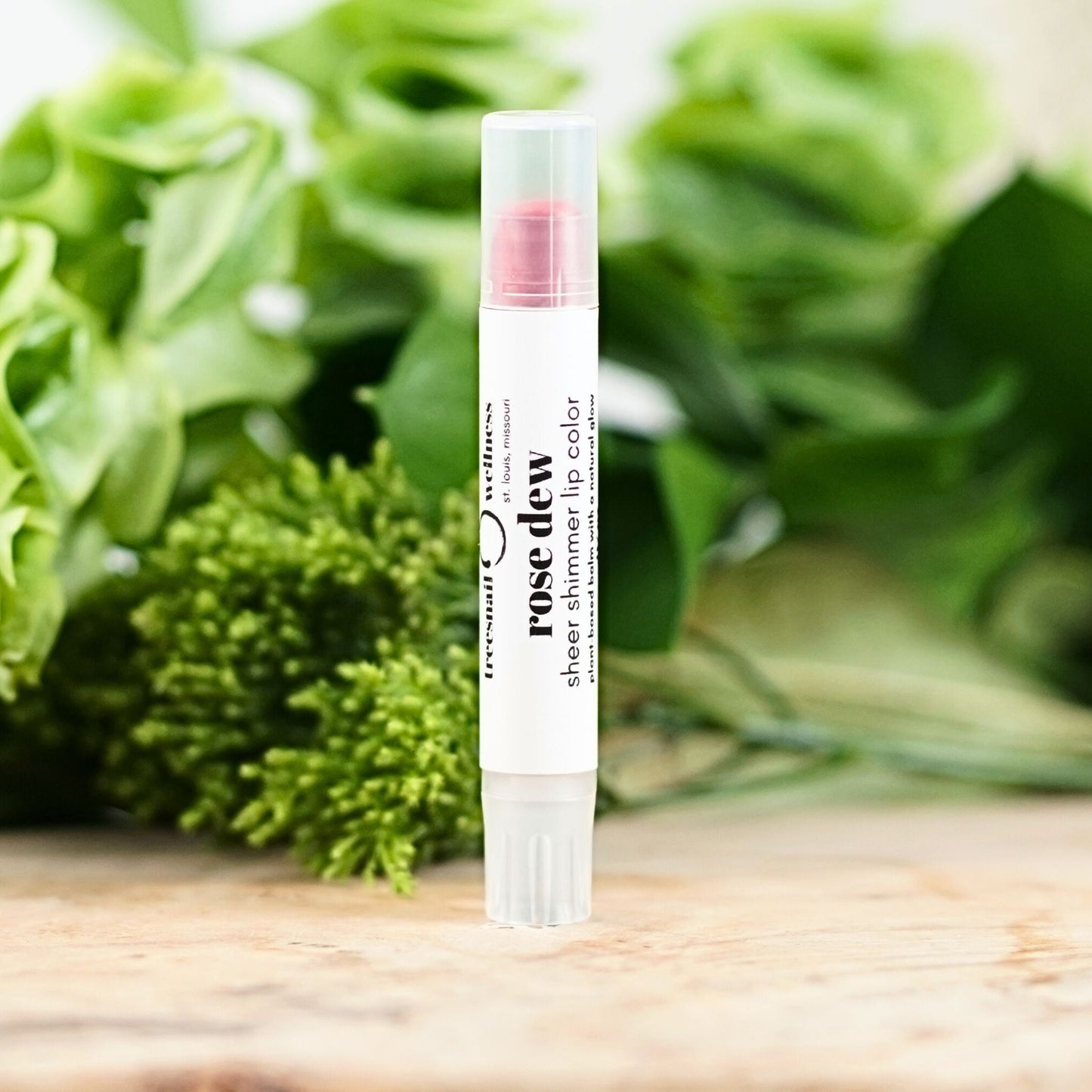 Rose Dew Lip Shimmer • Sheer Magenta Pink Botanical Lip Balm (.07 oz)