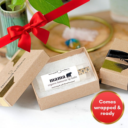 Set of 10 Organic Lip Balms • Classic .15 oz (Individually Boxed & Ribbon-Tied)