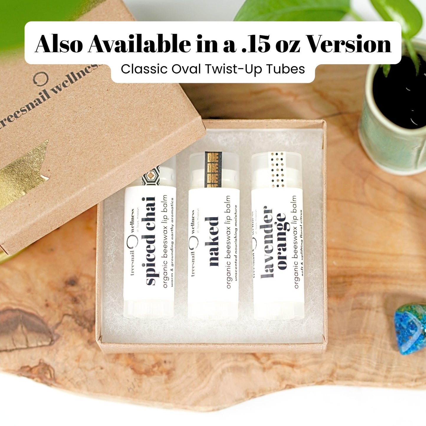 Mix & Match Set of 3 Organic Lip Balms • Plastic-Free .30 oz (Ready to Gift)