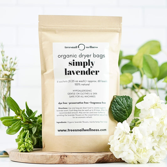 Simply Lavender Organic Dryer Bags • Natural Botanical Scent (6 Pack)