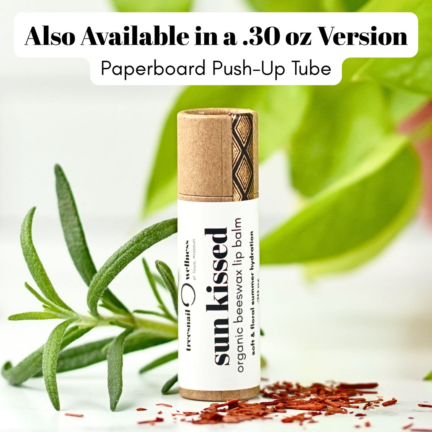 Sun Kissed Natural Lip Balm – Hydrating Organic Lip Care (.15 oz Oval Tube)