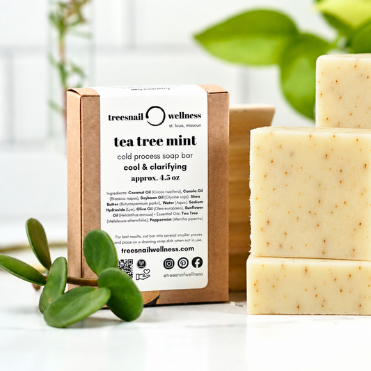 Tea Tree Mint Natural Soap Bar (Refreshing + Exfoliating)