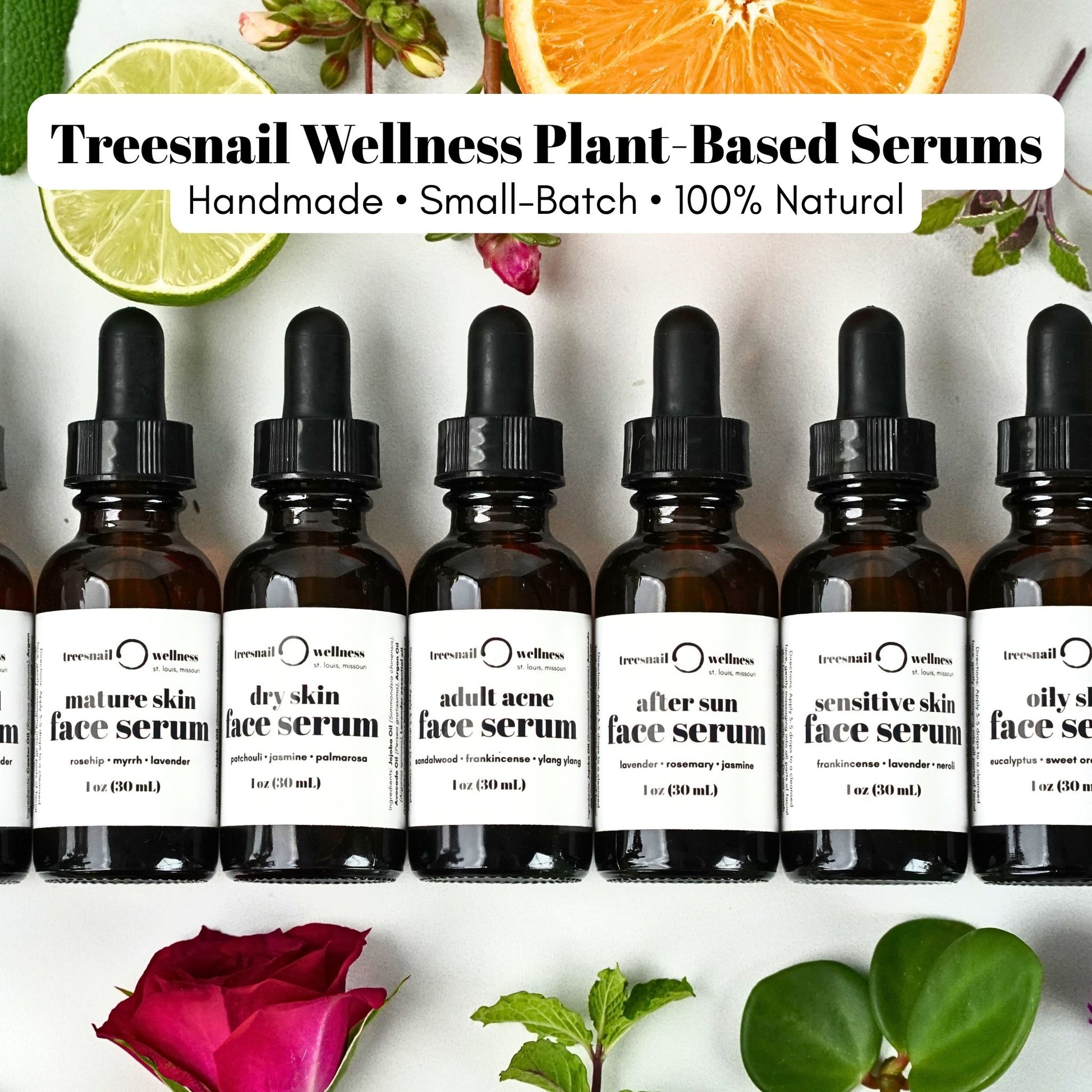 Treesnail Wellness formulates natural serum blends for a variety of skin and hair types, all made in small batches with pure essential oils and carrier oils.