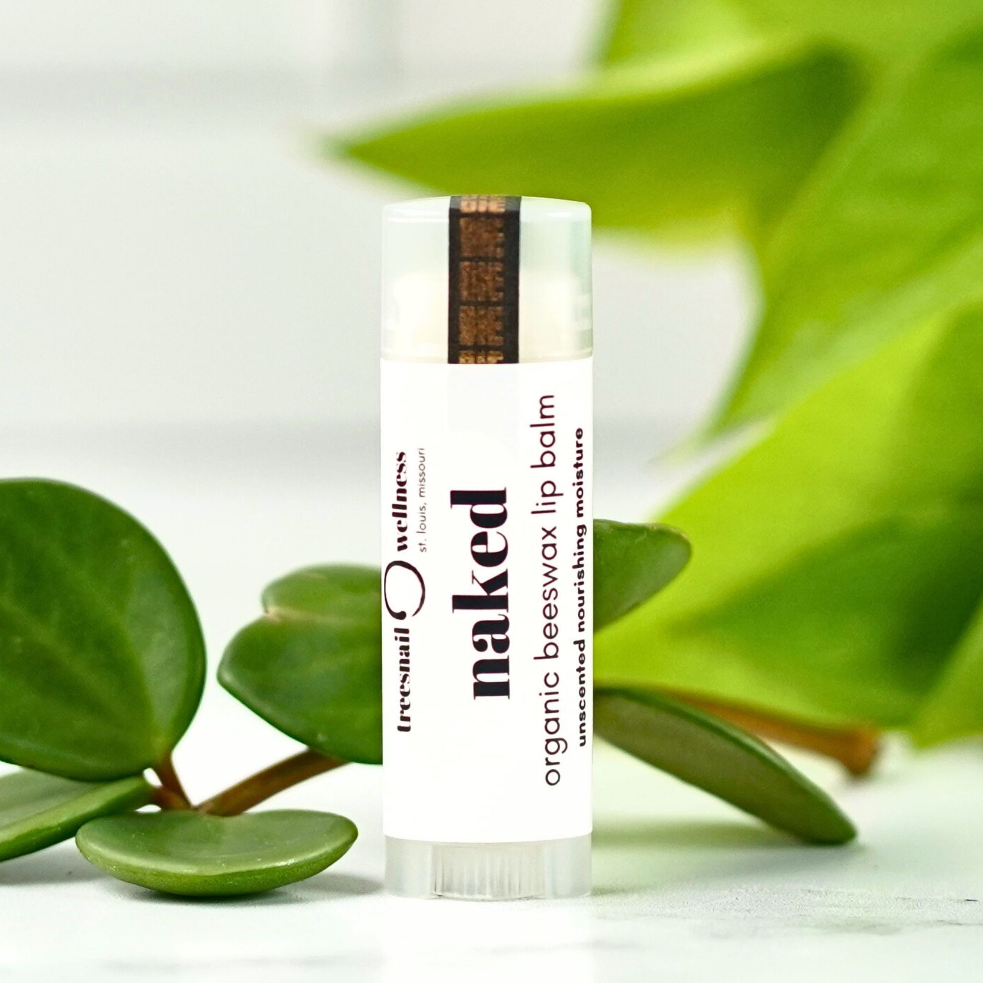 Naked (Unscented) fragrance-free lip balm .15 oz twist-up—three-ingredient formula