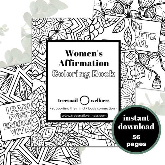 Affirmation Coloring Book for Women • Abstract Pattern Coloring Sheets (56 Page PDF Download)