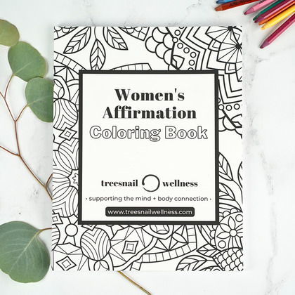 Womens Affirmation Coloring Book Softcover by Treesnail Wellness
