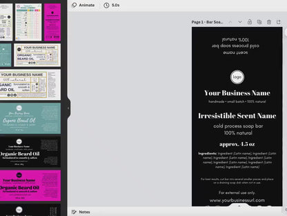 Editable Soap Box Label Template (5 Branding Styles)
