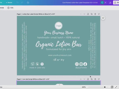 Pastel Skincare Label Template Bundle (Editable in Canva)