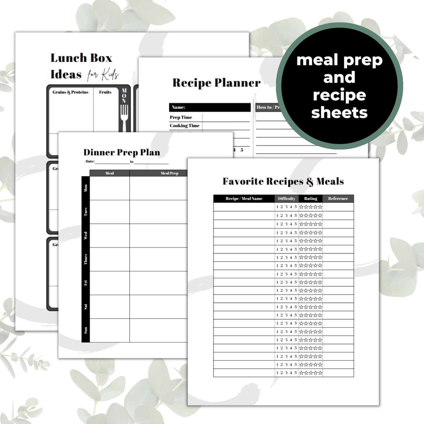 Meal Planner for Holistic Skincare and Wellness (50 Page PDF Download)